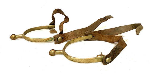 éperons western molettes lanières cuir