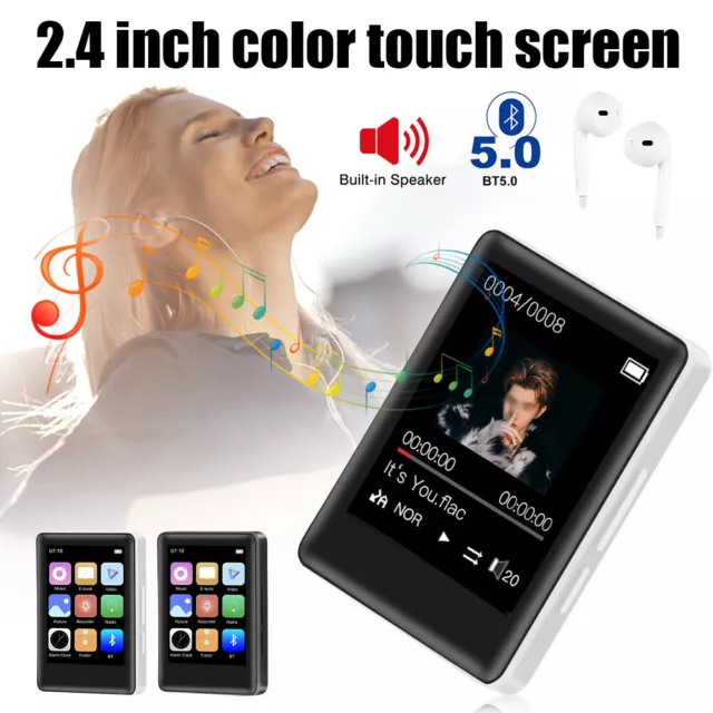 2.4" Touch Screen Bluetooth MP3 Player Lossless FM Radio EBook Voice Recorder