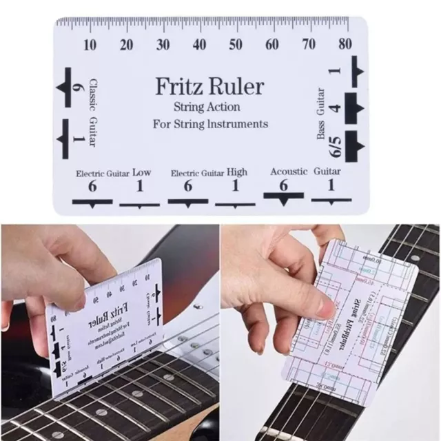 Guitar String Action Gauge Ruler String Pitch Rulers Card Luthier Guitar Tools