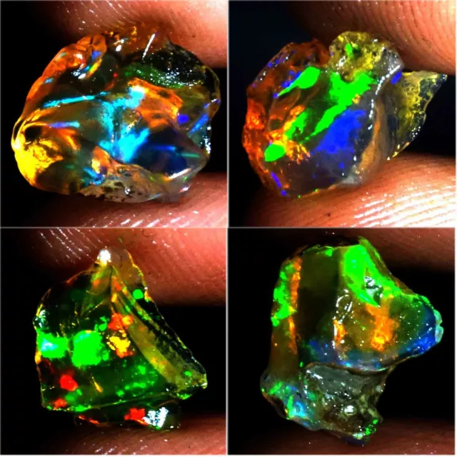 100% Natural SUPER Multi Color Flashing Ethiopian Opal Welo Rough AC308+ AC59