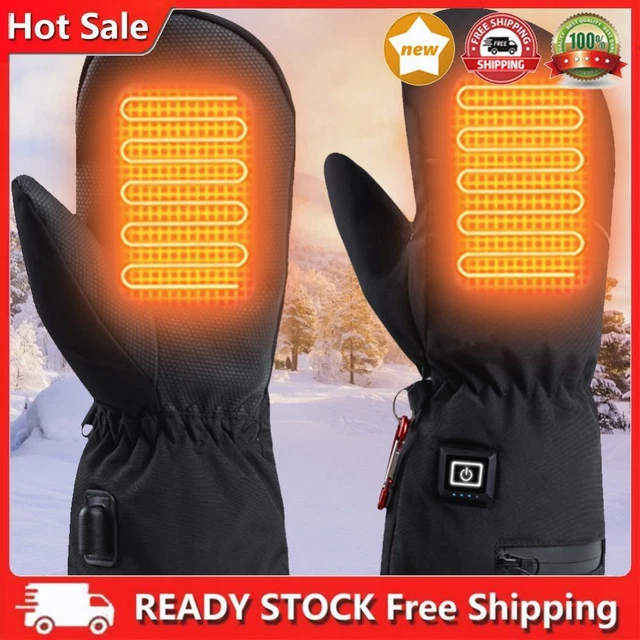 Electric Heated Gloves Durable 3 Gear Temperature PU Leather for Men Women