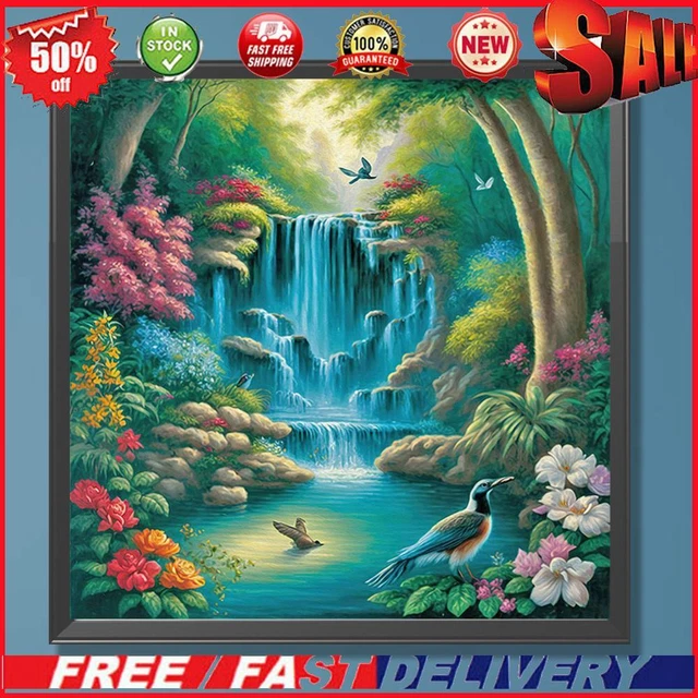 Paint By Numbers Kit On Canvas DIY Oil Art Bird in The Forest Picture 40x40cm