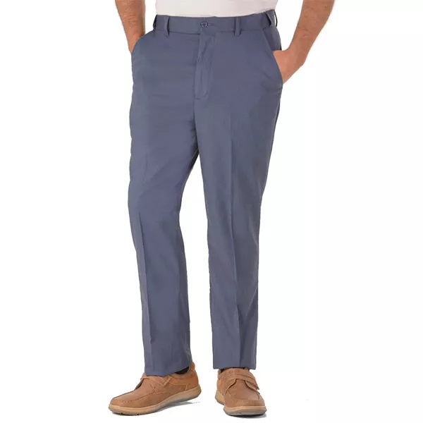 Mens Cotton Linen Summer Trousers Pants Expanding Waist Breathable Smart Fit