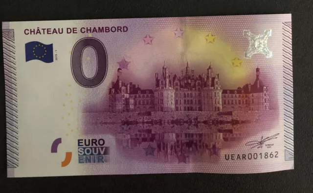 Billet touristique 0 euro Souvenir Château de Chambord France 2015