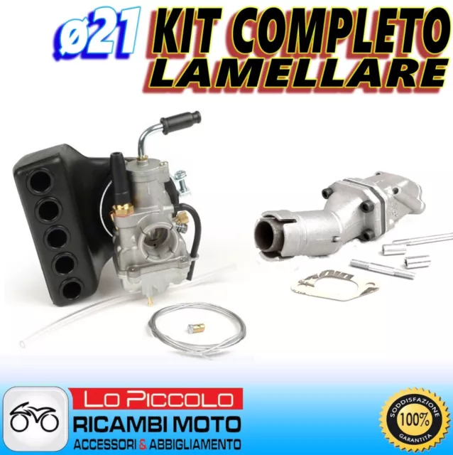 KIT CARBURATORE POLINI CP ø21 + COLLETTORE LAMELLARE VESPA R L N PK S 50 125