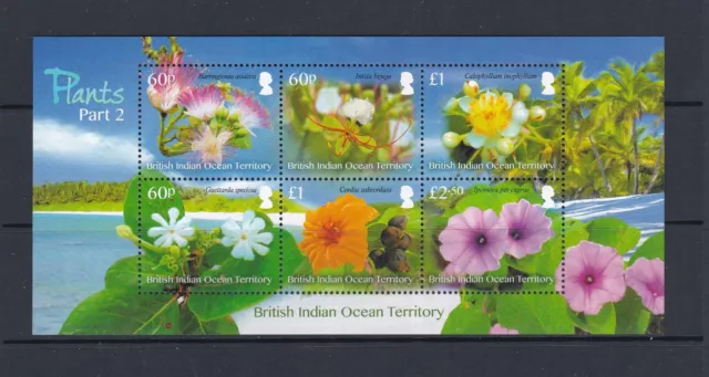 British Indian Ocean Territory 2018 Plants M/Sheet Mnh Set Of Stamps