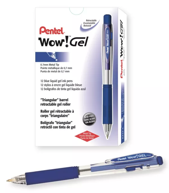 NEW Pentel WOW! Retractable Gel Pen GREEN INK, BULK 144-pcs, Medium .7mm,  K437-D
