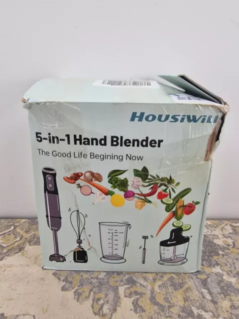 Hand Blender 1000W, Housiwill 5-in-1 Electric Stick Blender 24 Speed Black - C32