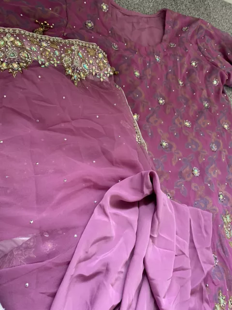 Pakistan Wedding Clothes Dress Pink Salwaar Kameez Size Medium Eid