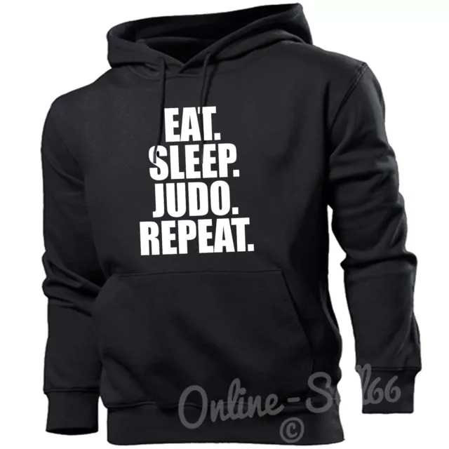 Eat Sleep Judo Repeat Mens Hoodie Present Competition Train Fight Hoody Cage