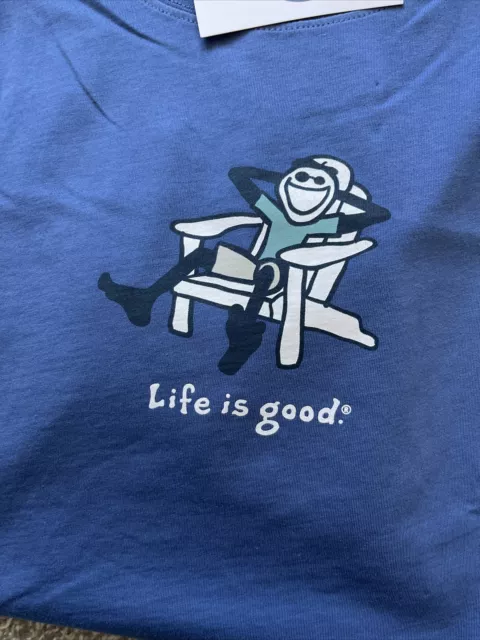 Life Is Good Men’s Blue Adirondack Jake Graphic Tee Shirt (L) NEW 2
