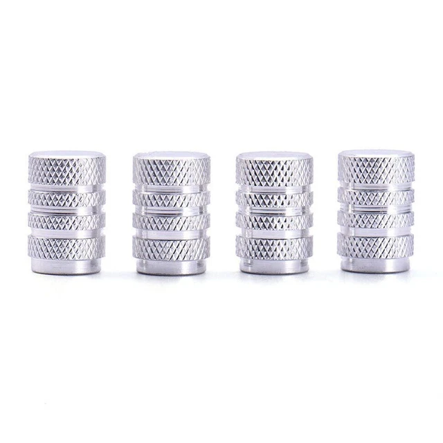 Sleek Aluminum Car Wheel Tire Valve Stems Air Dust Cap Covers Set of 4