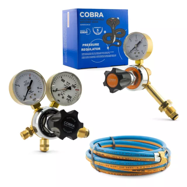 5 Meter Acetylene Kit with Hose, Oxygen and LPG Regulators