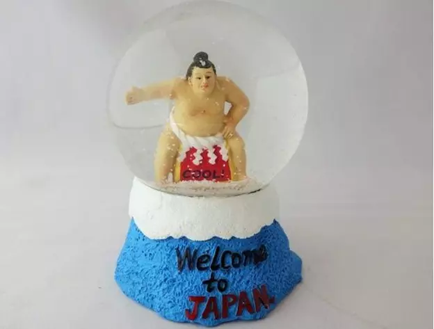 Sumo Wrestler Yokozuna Mt. Fuji Welcome To JAPAN Snow Globe 80mm Limited