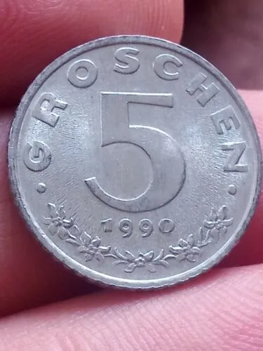 1990 / 5 GROSCHEN / AUSTRIA / OSTERREICH / COLLECTIBLE  coin Kayihan coins