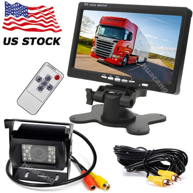 7" Reverse Backup Camera Truck Bus Caravan Car Rear View Parking Monitor System