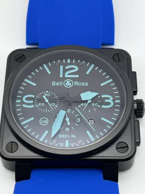 Bell and Ross BR01-94 SBLU Black PVD Steel 46mm - Blue Dial Limited Edition 500