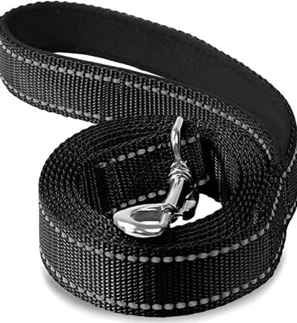 Guinzaglio per Cani 1.5M X 2.5Cm |  Riflettente Nylon Resistente (Nero) (2.5Cm)