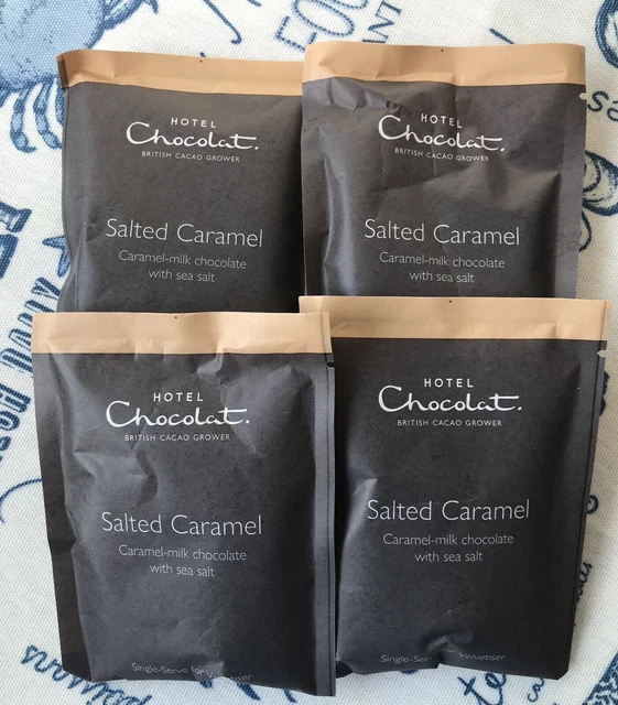 HOTEL CHOCOLAT VELVETISER Hot Chocolate Flakes Sachets Salted Caramel