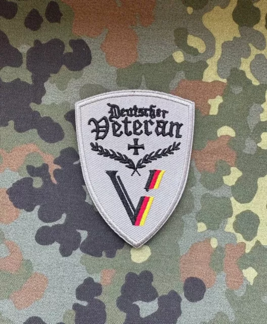 Patch "Bundeswehr - Deutscher Veteran" Grau Morale Aufnäher Abzeichen NATO BW