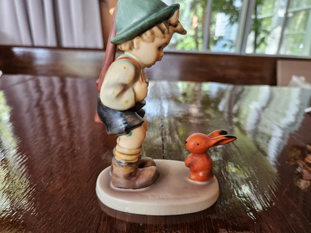 Goebel Hummel Figurine SENSITIVE HUNTER  Boy With Bunny 5-1/2" H From 1972 -1979