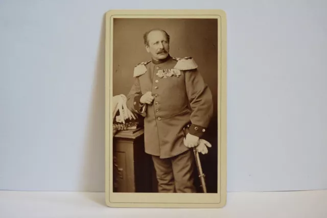 CDV Generalmajor Maximilian von Parseval 1886 in Uniform mit Orden Foto