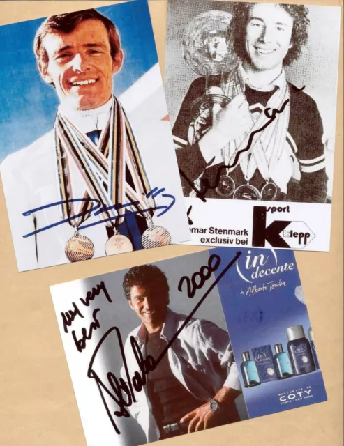 Jean Claude KILLY -  Ingemar STENMARK - Alberto TOMBA - 3 AK Bilder + SKI WM AK