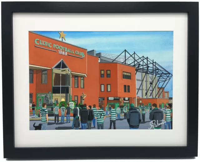 Celtic F.C Celtic Park Stadium High Quality Framed Art Print. Approx A4.