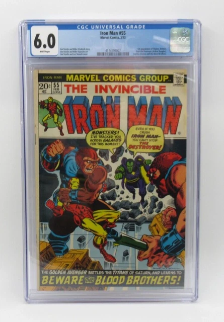 Iron Man #55 1st App Thanos, Mentor, Drax, Starfox, Kronos (White Pages) CGC 6.0