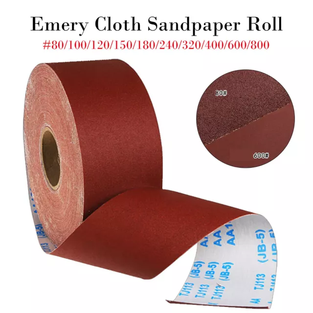 4'' 100mm Wide Emery Cloth Roll Aluminium Oxide Sanding Sandpaper 80 - 800 Grit