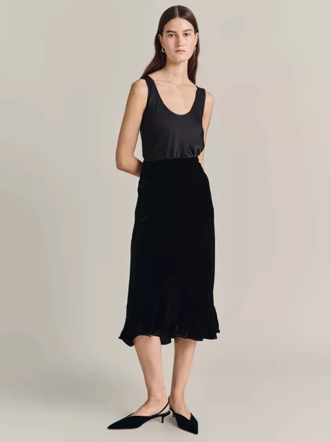 NEW Celia Velvet Midi Skirt size Large L Black