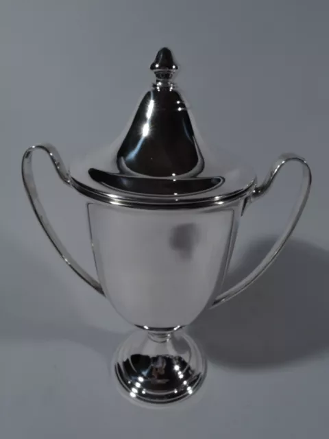 Fina Trofeo Coppa Neoclassico Amphora Coperto Urna Vaso America Argento Sterling