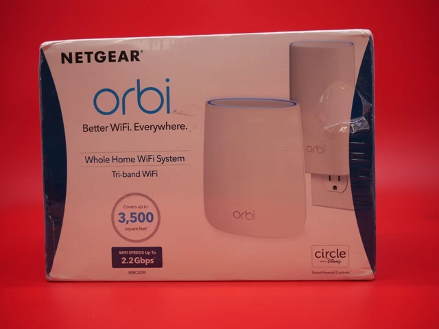 NETGEAR - Orbi RBK20W AC2200 Tri-Band Wifi Netz System Mit Router Und Wand Dübel