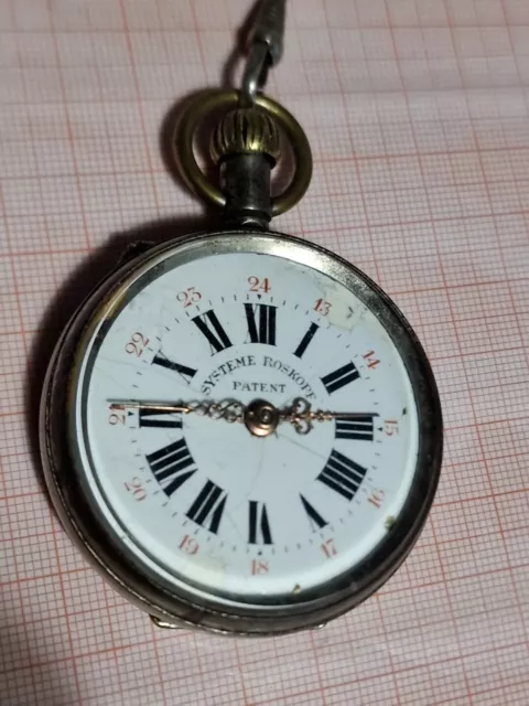 Orologio Da Tasca Roskopf Made In Italy Uomo Vintage Funzionante Buono Stato