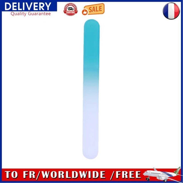 Portable Glass Nail Shiner Durable Grinding Buffer Manicure Tools (Blue)