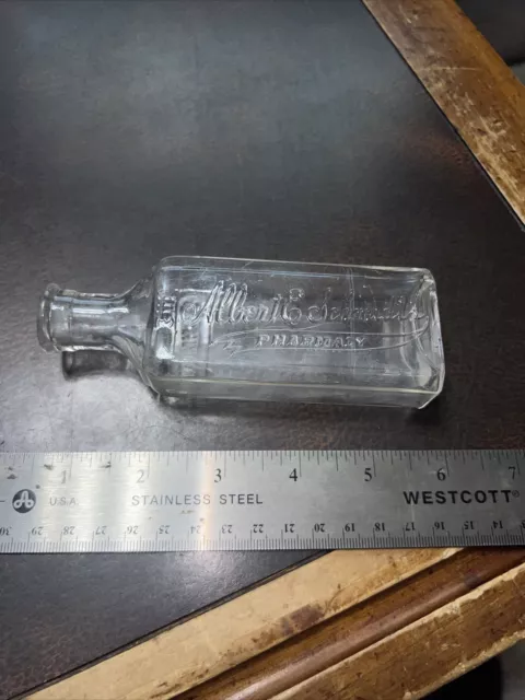 Vintage Early Glass Medicine Pharmacy Btl Albert & Schmidts