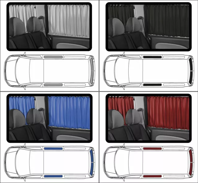 Maß Gardinen für VW T6 T5 T4 T3 Flügeltüren Transporter Caravelle Hecktüren