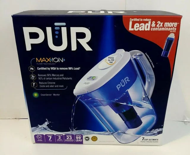 Pur Maxion 7 Cup Ultimate Pitcher Reduces Lead & 2X More Contaminants New