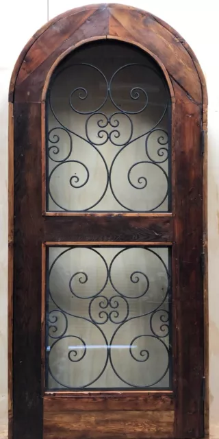 Rustic reclaimed solid wood arch Dutch door farmhouse wine room castle storybook 2