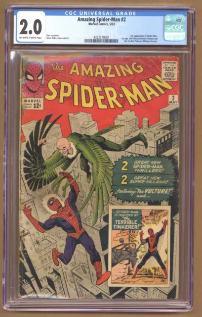 Amazing Spider-Man 2 (CGC 2.0) 3rd Spidey 1st Vulture and Terrible Tinkerer T548