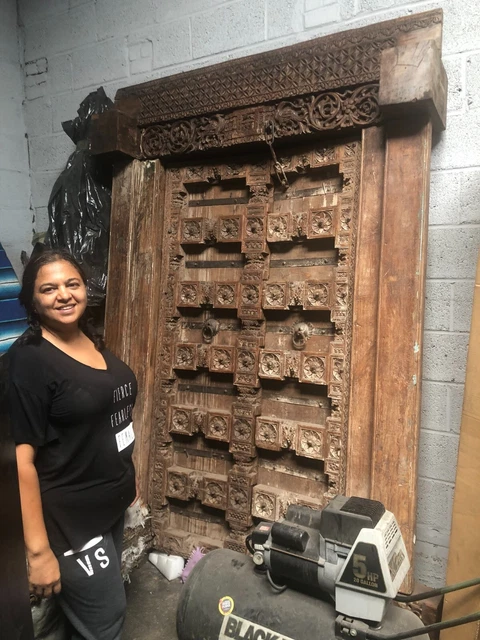 antique vintage indian carved wooden doors