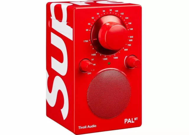 New SUPREME Tivoli Pal BT Radio Bluetooth FM/AM Tuning Red