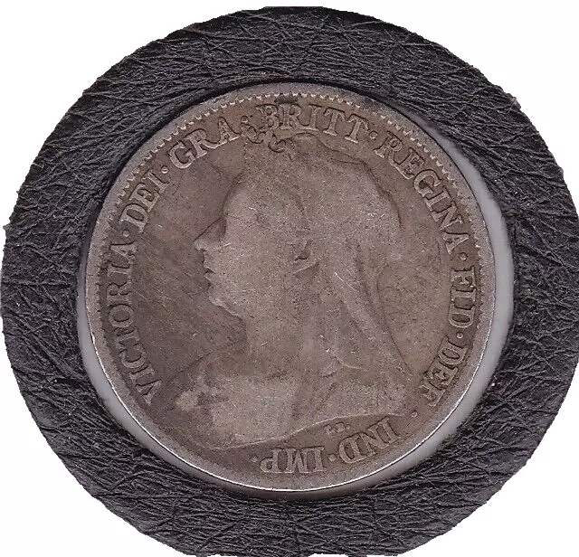 1896 Queen Victoria Sixpence (6d) Silver (92.5%) Coin 1896 Queen Victoria Sixpence (6d) Silver (92.5%) Coin