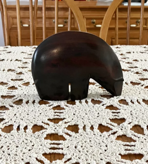 Hand Carved Wood Bear Sculpture Art Figurine made in Mexico
