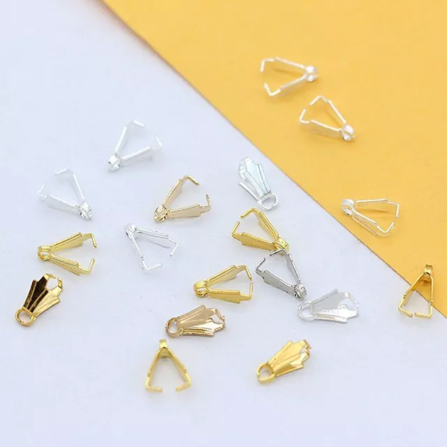 Charms Buckle Holder Clamp Bail Pendant Connector Jewelry Making Findings 100pcs