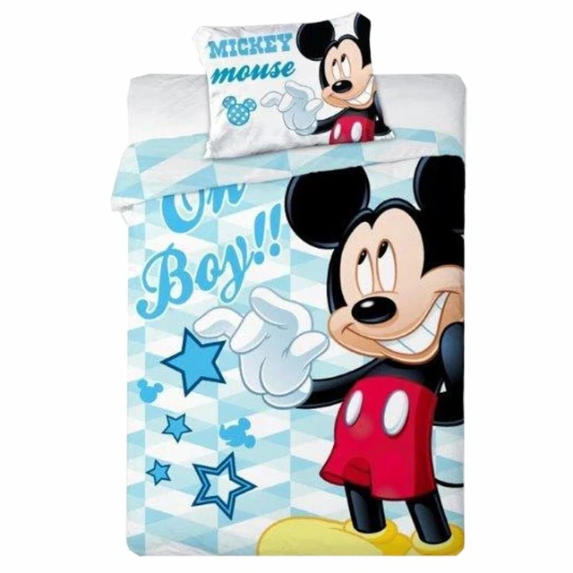 Tout Petit Linge de Lit Oh Garçon Mickey Mouse Micky Souris Coton 100x135 CM