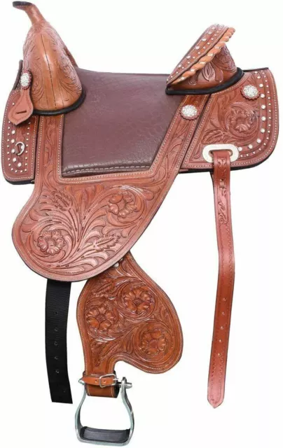 Premium Leather Treeless Horse Saddle Tack...