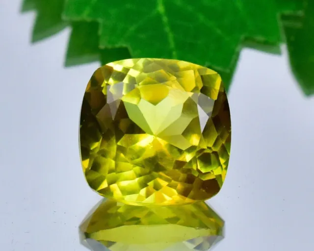 Natural Certified Yellow Sapphire Ceylon 12.50 Ct Cushion Cut Loose Gemstone VVS