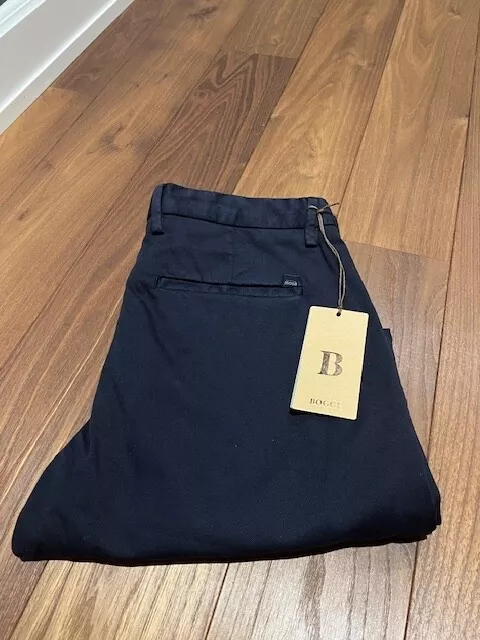 Boggi Navy Chino Gr 48 Ungetragen - Tencel Panama Trousers Bf22C013901