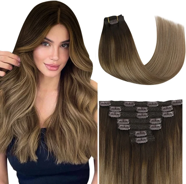 Extensiones de cabello con clip YoungSee barrido 18 pulgadas extensiones de cabello clip en la oscuridad 7